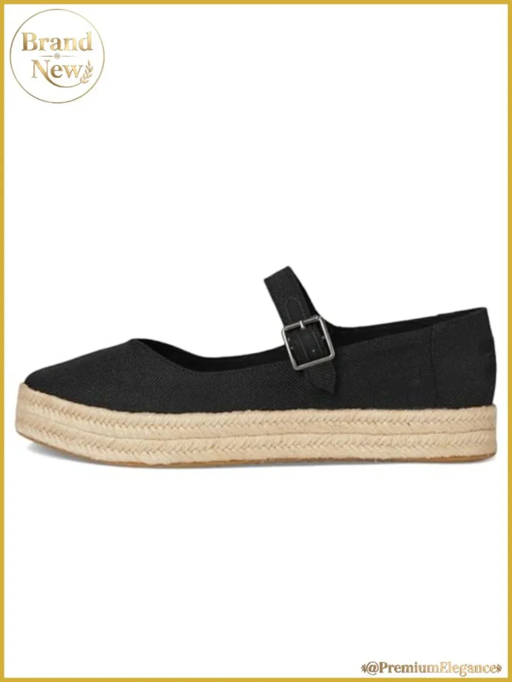 TOMS Carolina Mary Jane Canvas Espadrille Flatform with Foam Insole & Cushioned